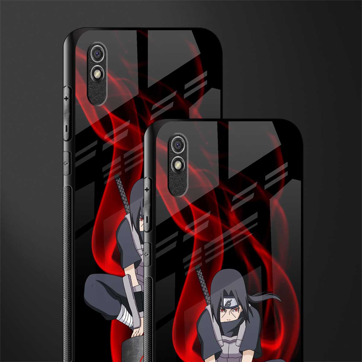 itachi uchiha glass case for redmi 9a image-2