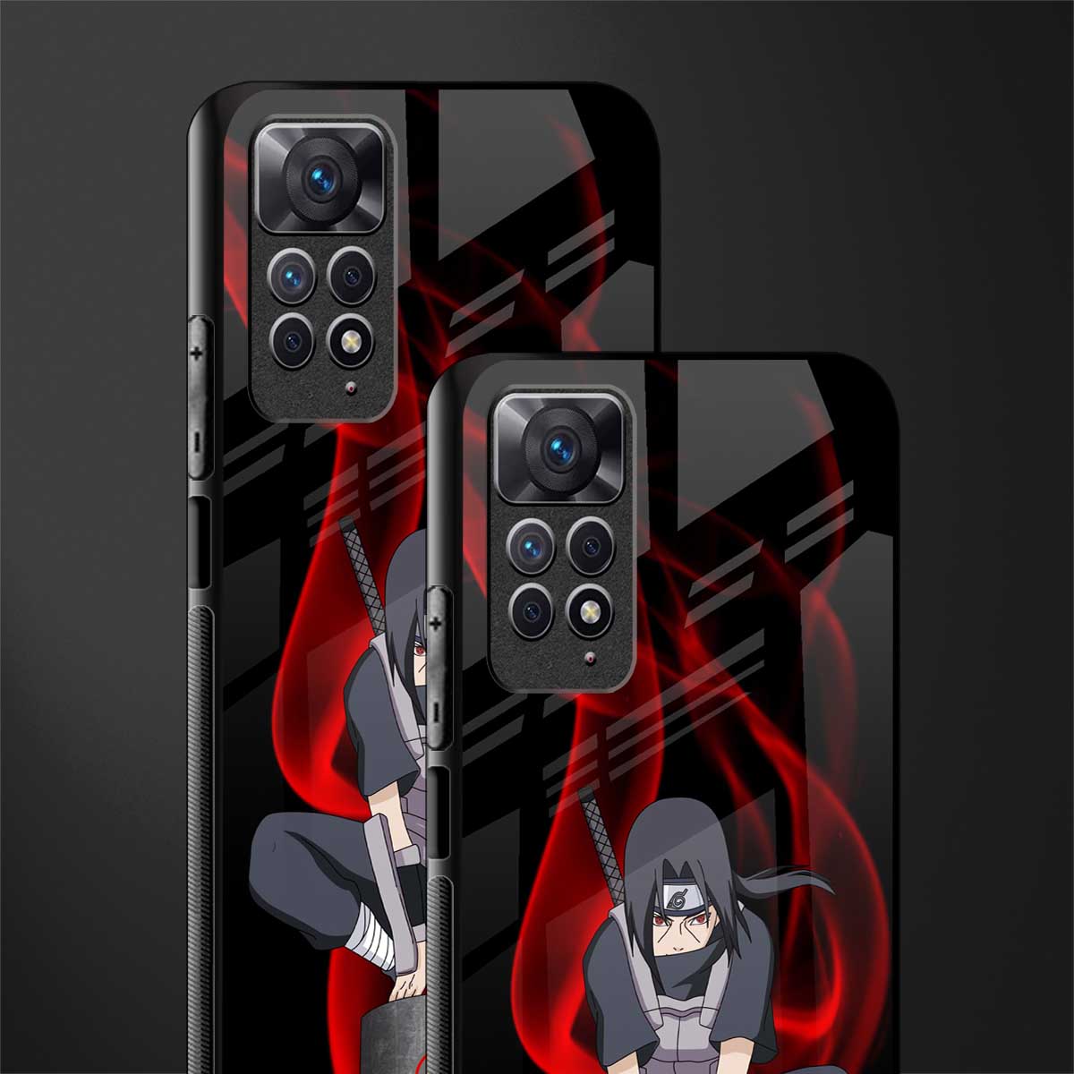 itachi uchiha back phone cover | glass case for redmi note 11 pro plus 4g/5g