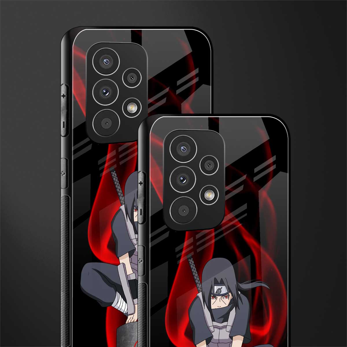 itachi uchiha back phone cover | glass case for samsung galaxy a53 5g