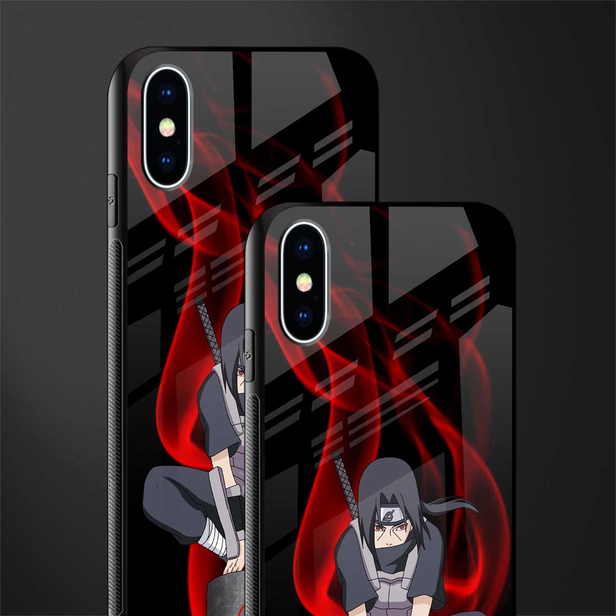 itachi uchiha glass case for iphone xs image-2