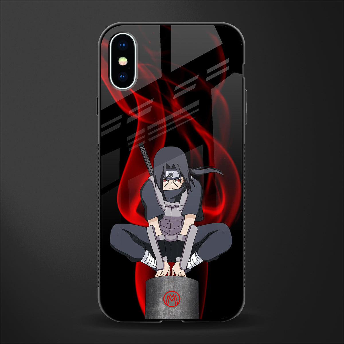 itachi uchiha glass case for iphone xs image