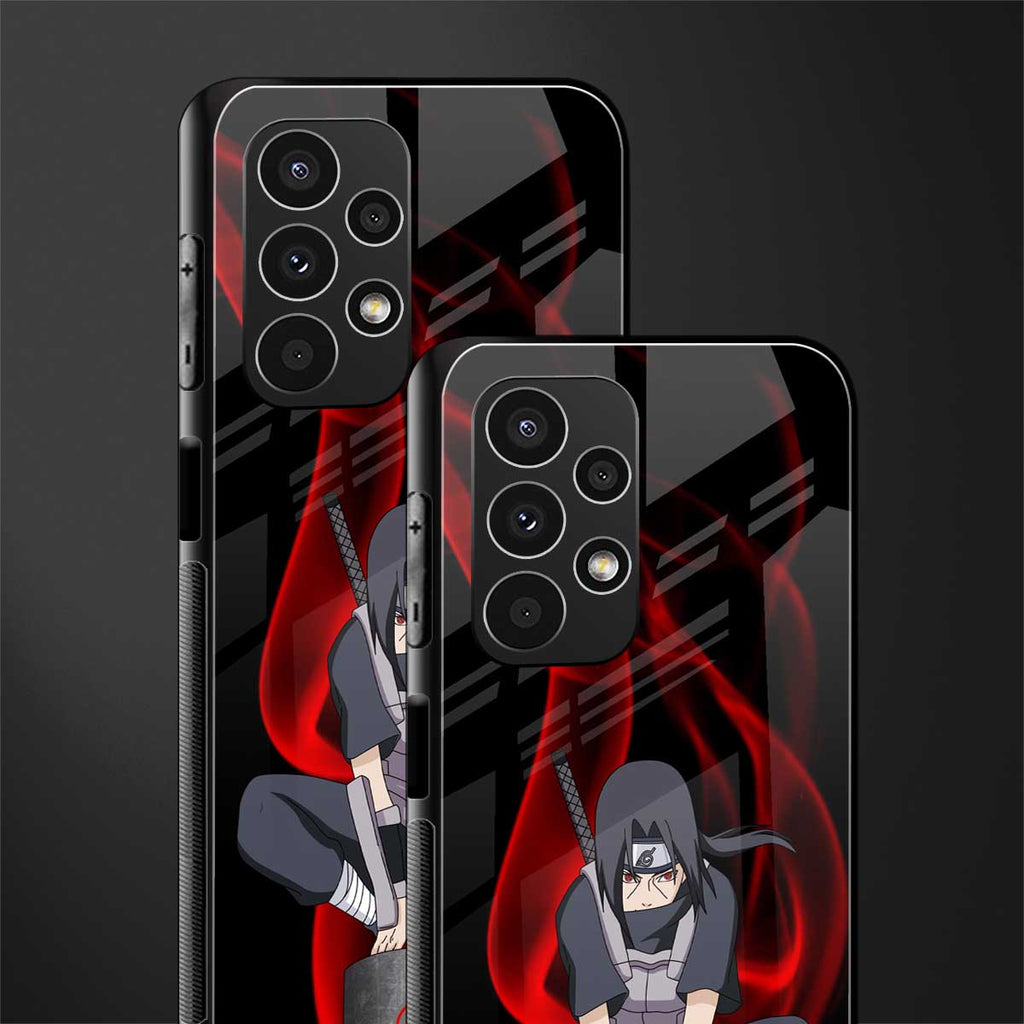 itachi uchiha back phone cover | glass case for samsung galaxy a13 4g