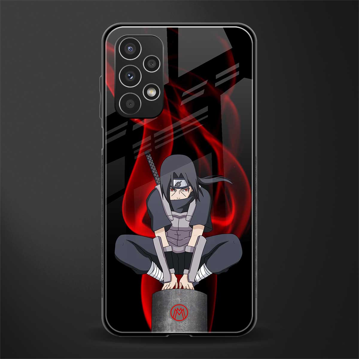 itachi uchiha back phone cover | glass case for samsung galaxy a13 4g