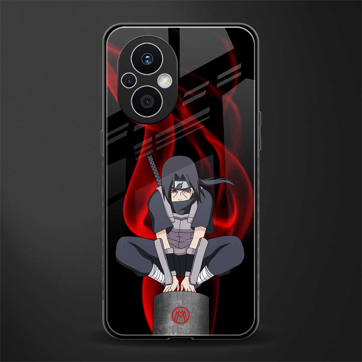 itachi uchiha back phone cover | glass case for oppo f21 pro 5g