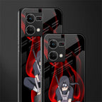 itachi uchiha back phone cover | glass case for oppo f21 pro 4g