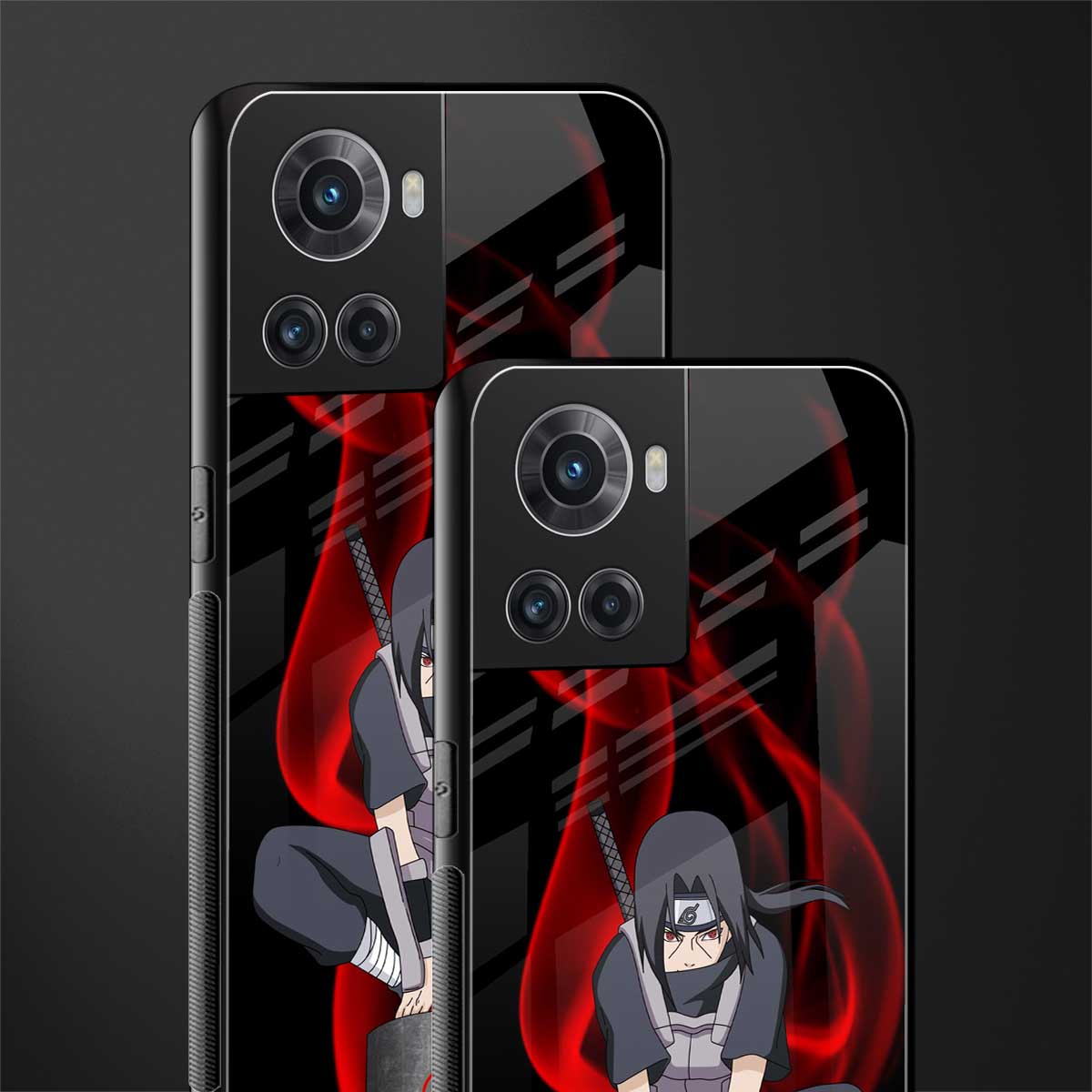 itachi uchiha back phone cover | glass case for oneplus 10r 5g