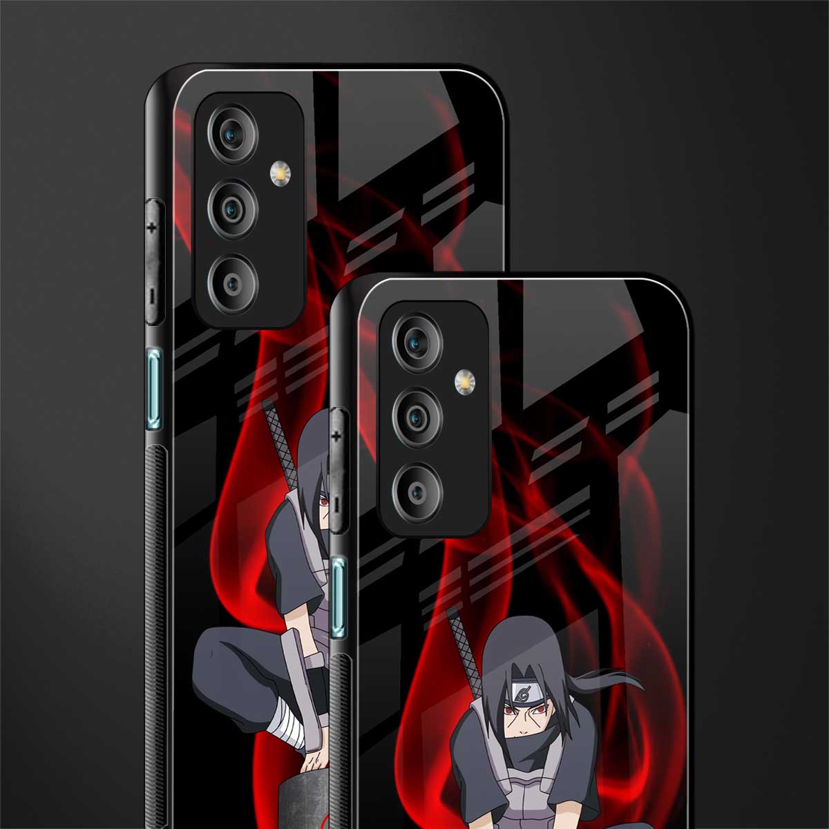 itachi uchiha back phone cover | glass case for samsung galaxy f23 5g