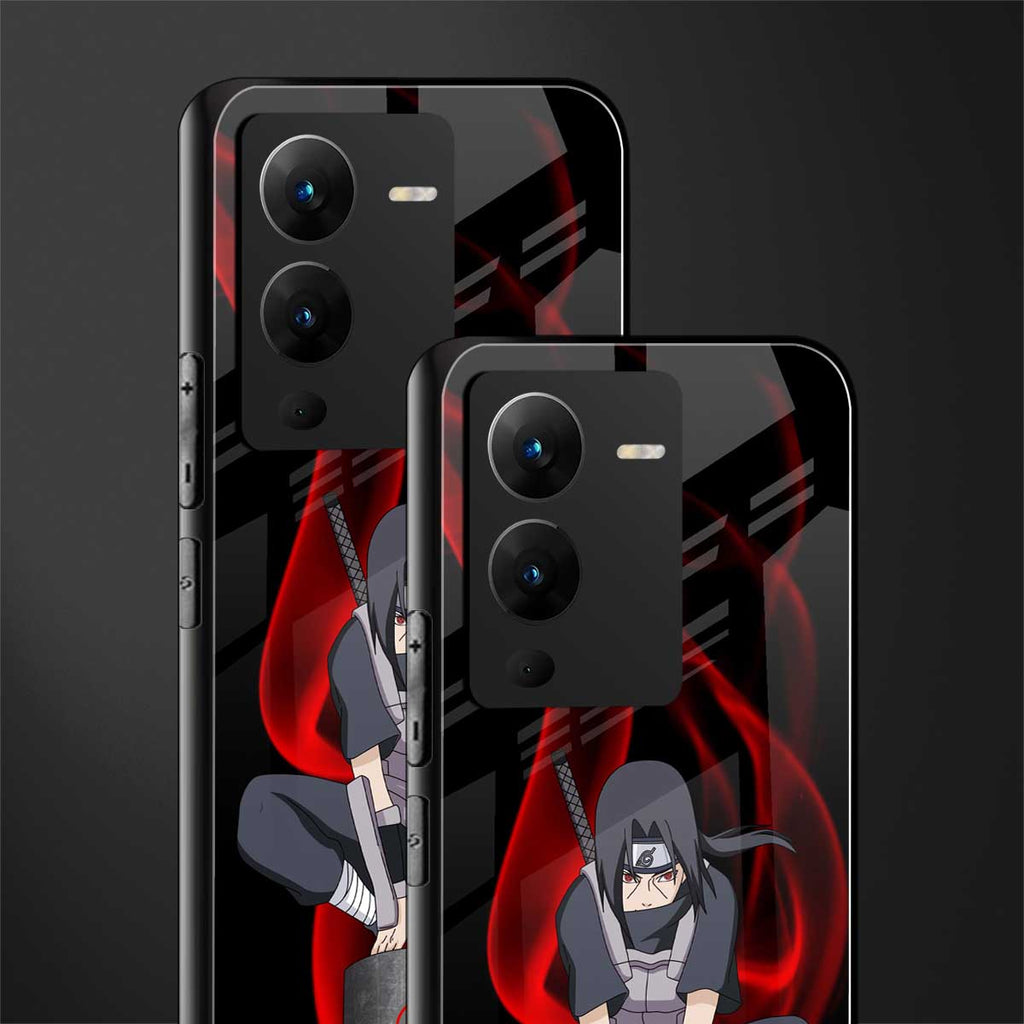 itachi uchiha back phone cover | glass case for vivo v25 pro 5g