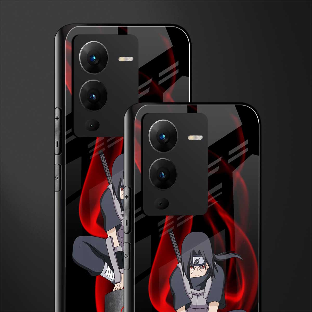 itachi uchiha back phone cover | glass case for vivo v25 pro 5g