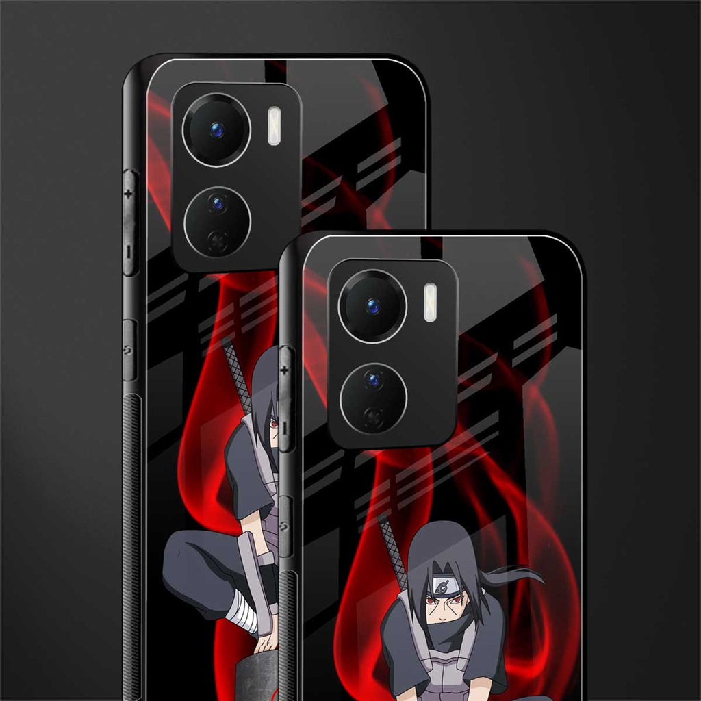 itachi uchiha back phone cover | glass case for vivo y16