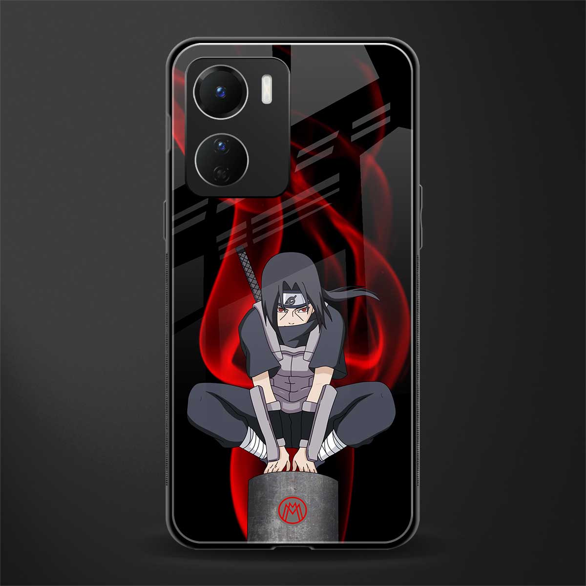 itachi uchiha back phone cover | glass case for vivo y16