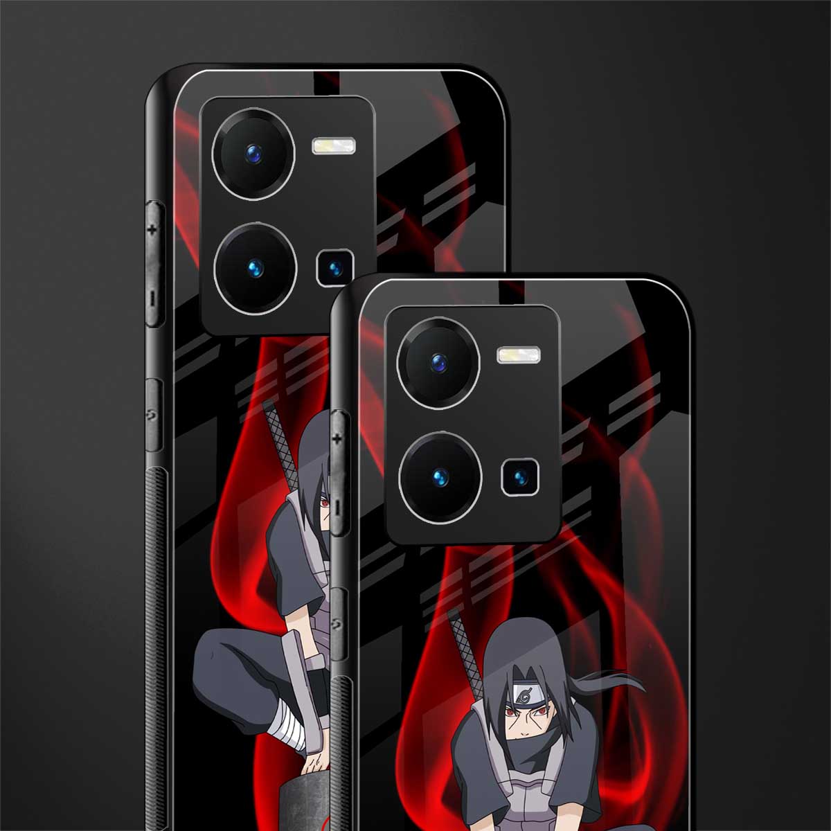 itachi uchiha back phone cover | glass case for vivo y35 4g