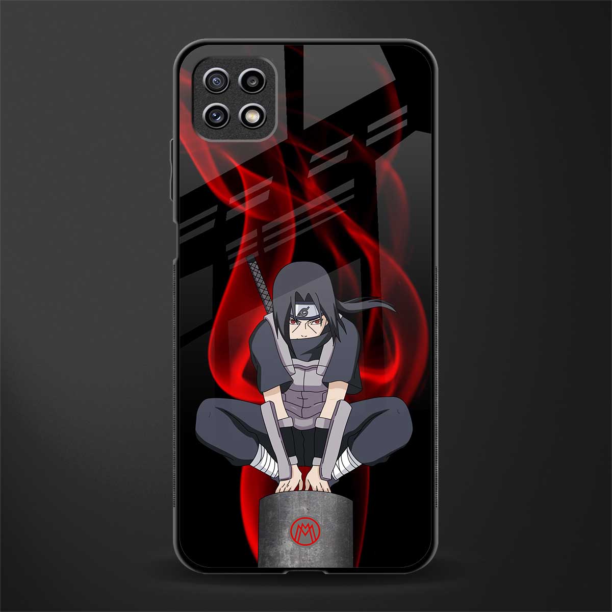 itachi uchiha back phone cover | glass case for samsung galaxy f42