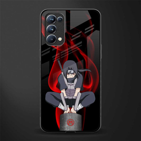 itachi uchiha back phone cover | glass case for oppo reno 5