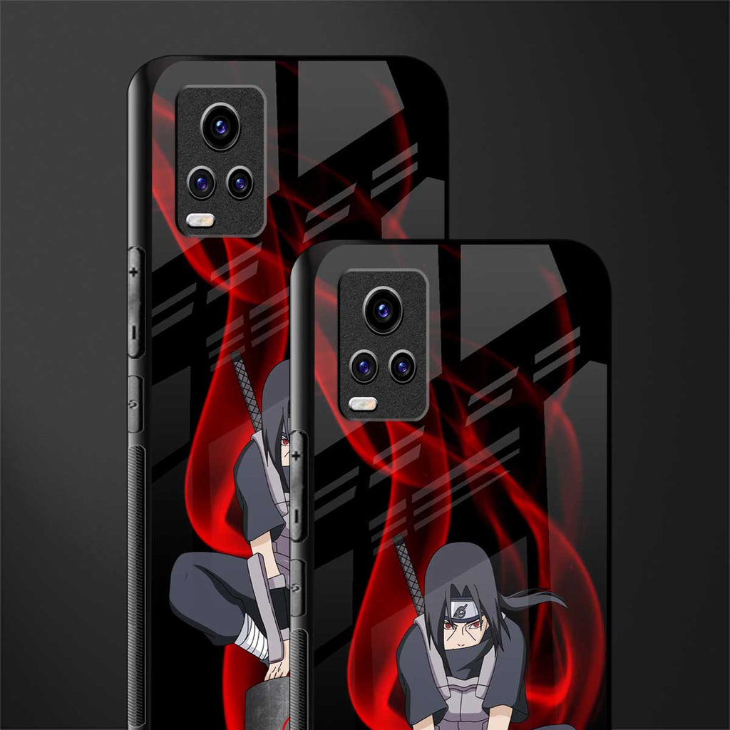 itachi uchiha back phone cover | glass case for vivo v21e 4g