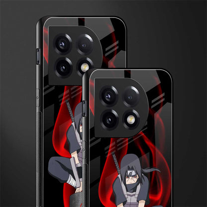 itachi uchiha back phone cover | glass case for oneplus 11