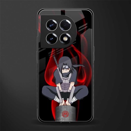 itachi uchiha back phone cover | glass case for oneplus 11
