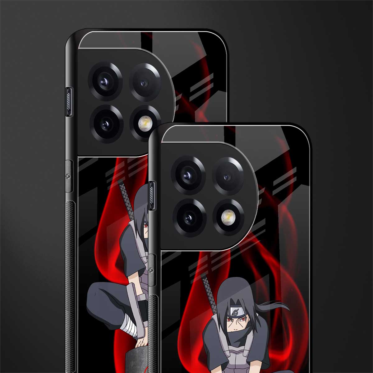 itachi uchiha back phone cover | glass case for oneplus 11r