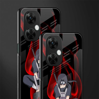 itachi uchiha back phone cover | glass case for oneplus nord ce 3 lite