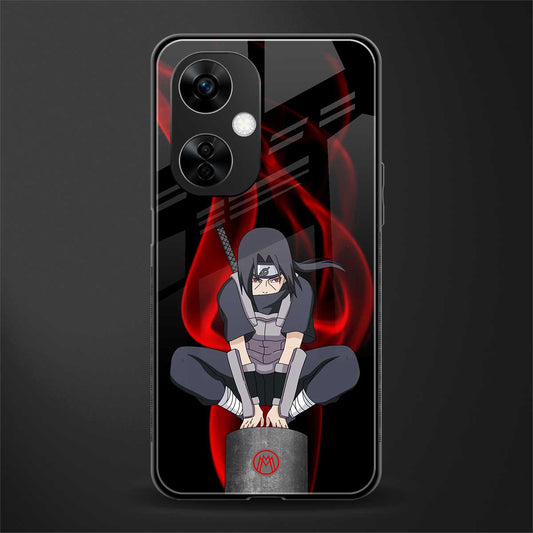 itachi uchiha back phone cover | glass case for oneplus nord ce 3 lite