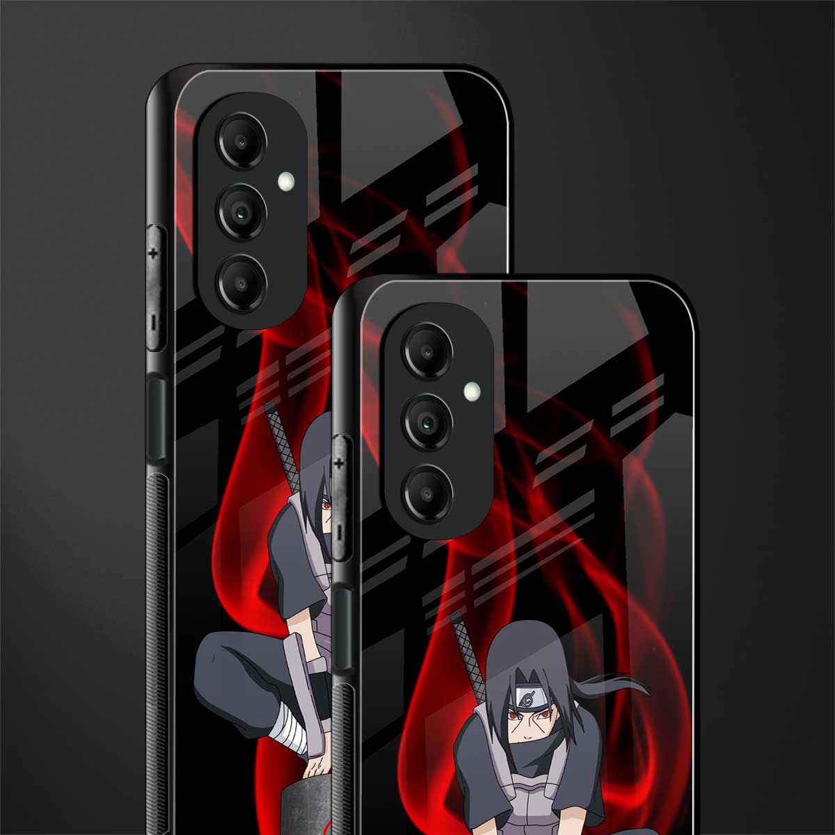 itachi uchiha back phone cover | glass case for samsung galaxy a14 5g