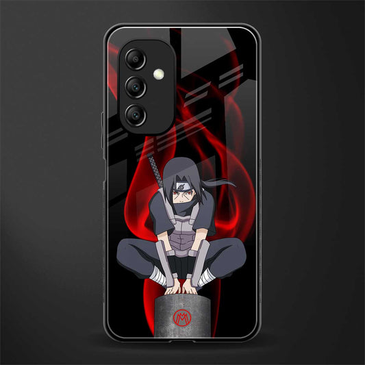 itachi uchiha back phone cover | glass case for samsung galaxy a14 5g