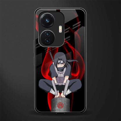 itachi uchiha back phone cover | glass case for vivo t1 44w 4g