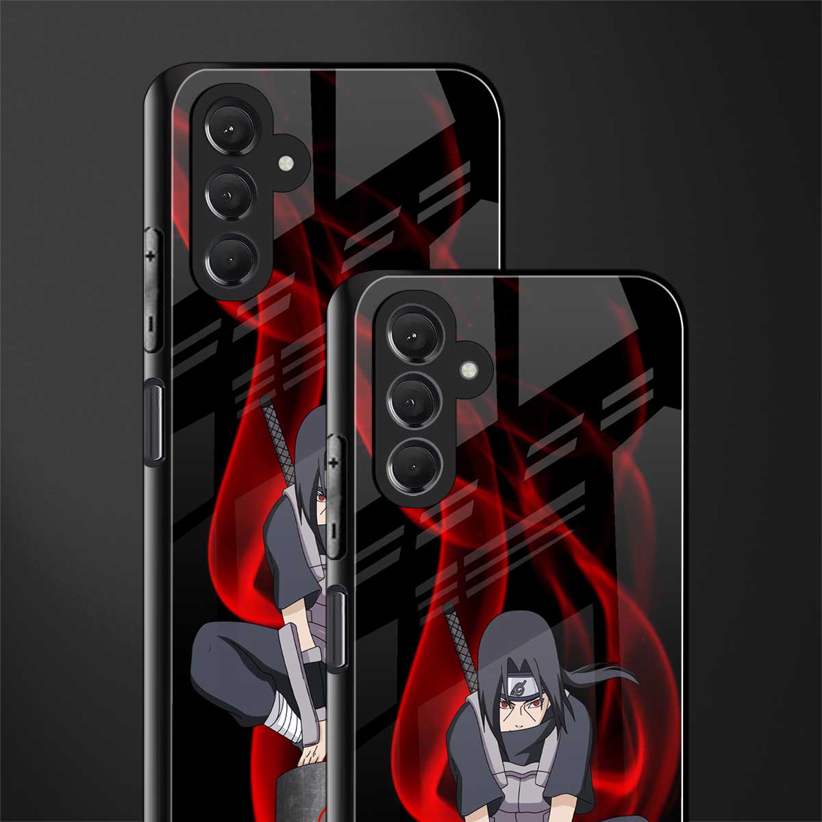 itachi uchiha back phone cover | glass case for samsun galaxy a24 4g