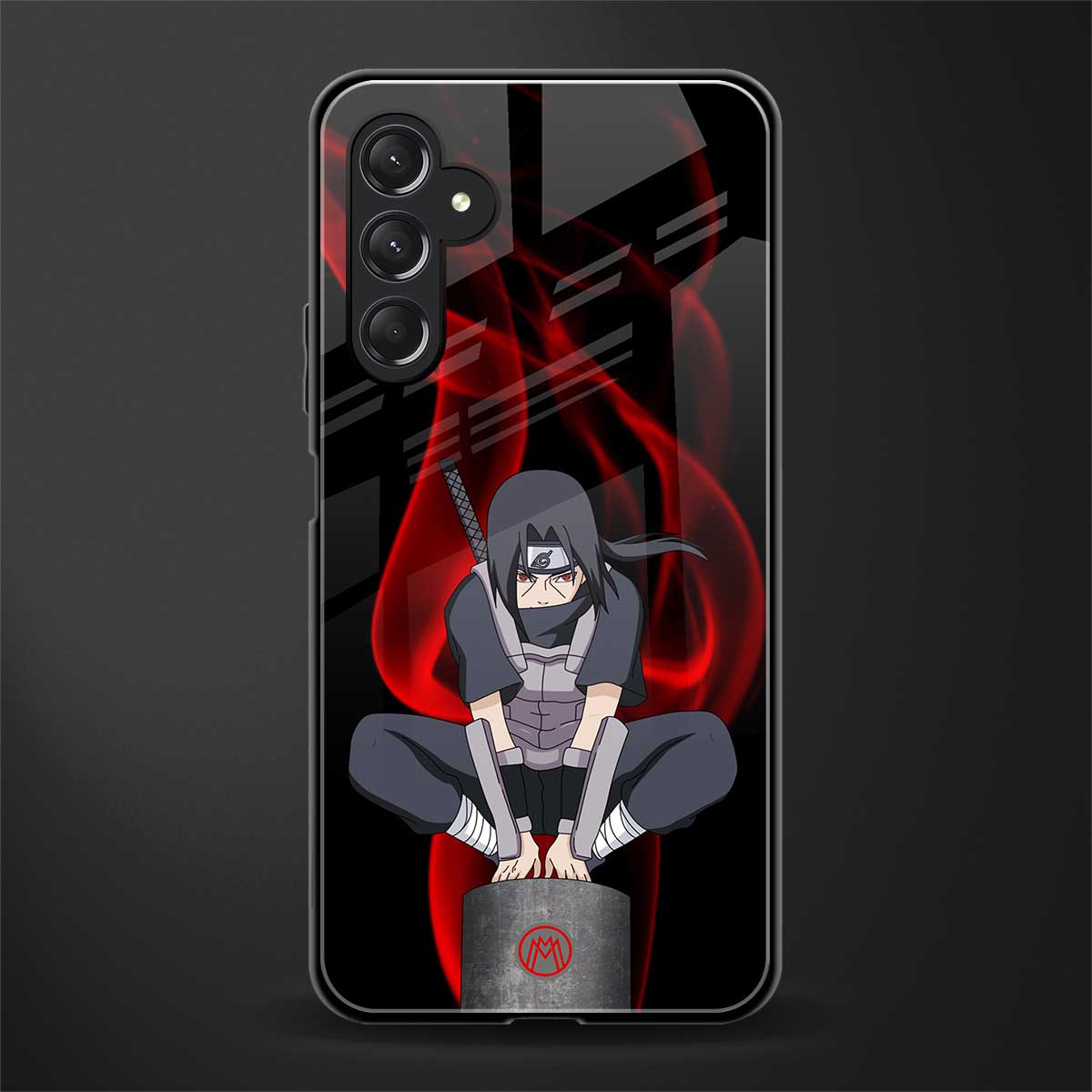 itachi uchiha back phone cover | glass case for samsun galaxy a24 4g