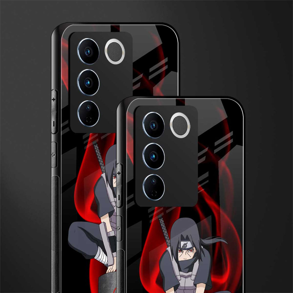 itachi uchiha back phone cover | glass case for vivo v27 pro 5g