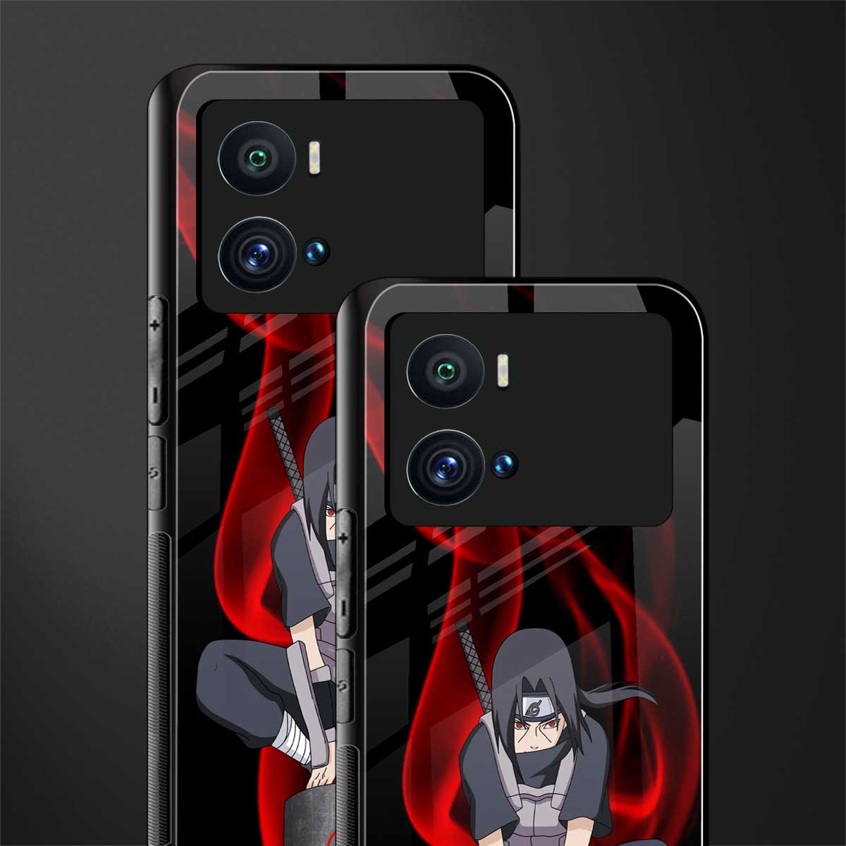 itachi uchiha back phone cover | glass case for iQOO 9 Pro