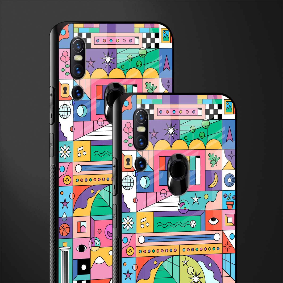 jamie's illustration glass case for vivo v15 image-2