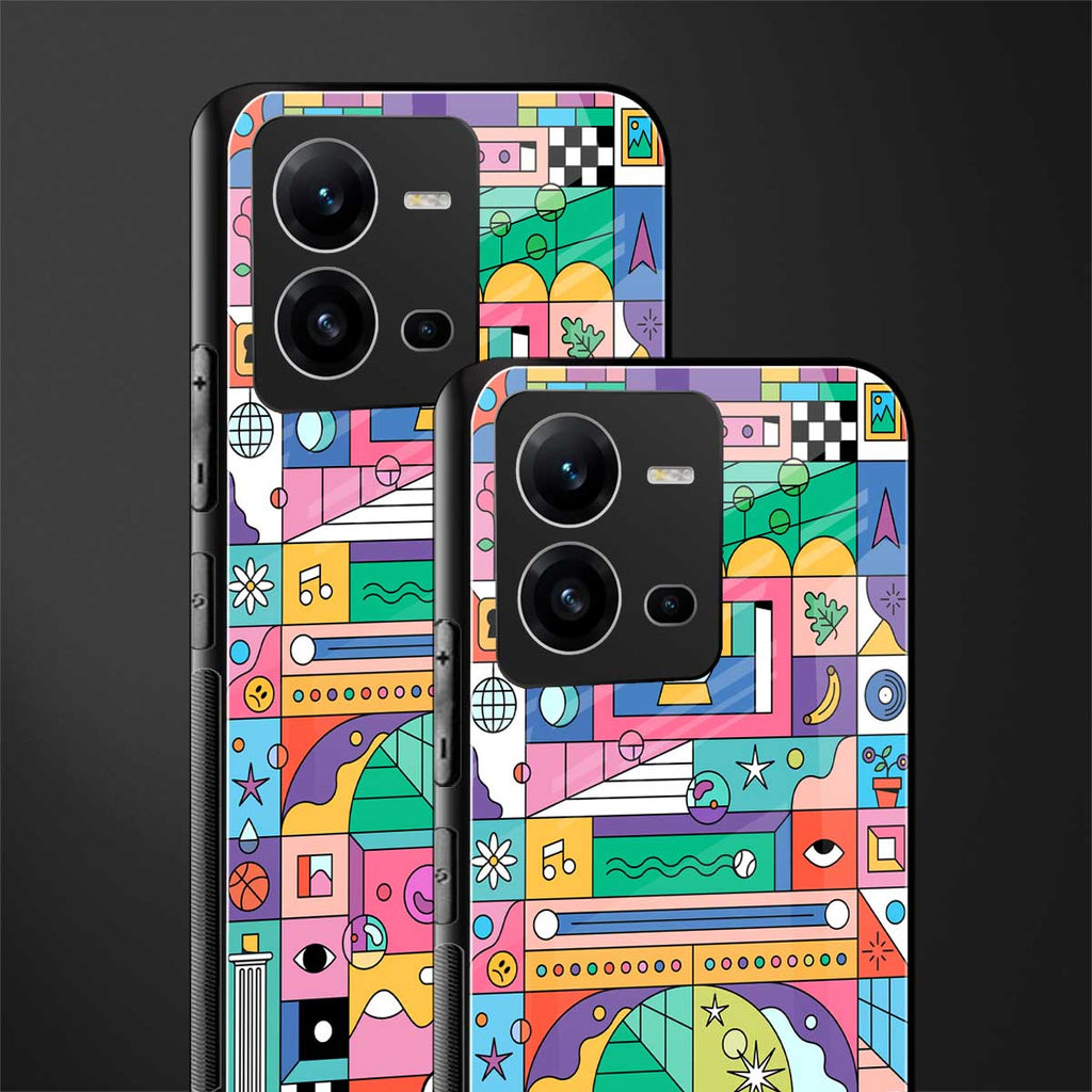 jamie's illustration back phone cover | glass case for vivo v25-5g