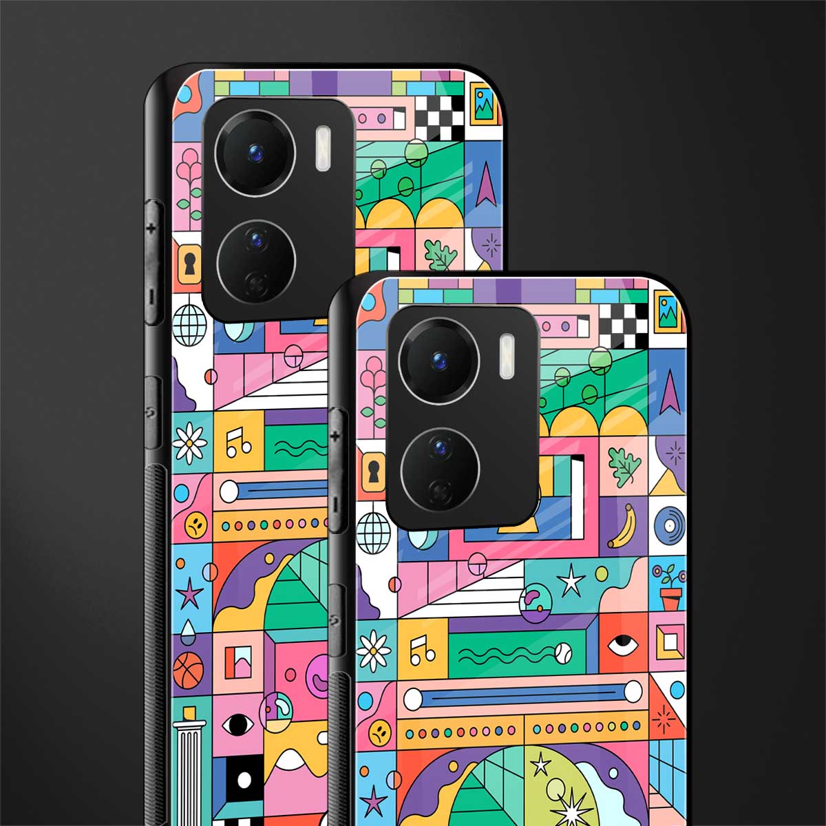 jamie's illustration back phone cover | glass case for vivo y16