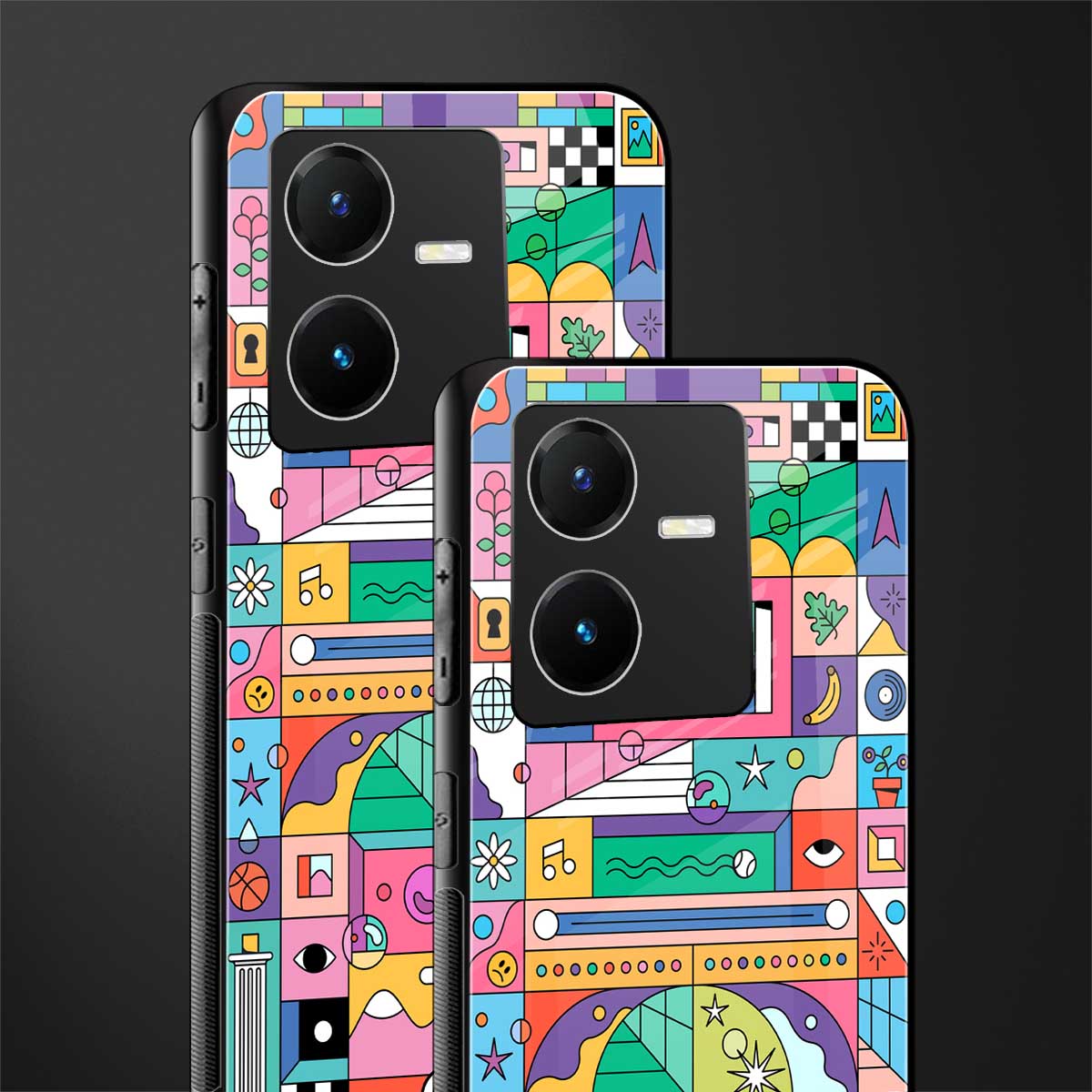 jamie's illustration back phone cover | glass case for vivo y22