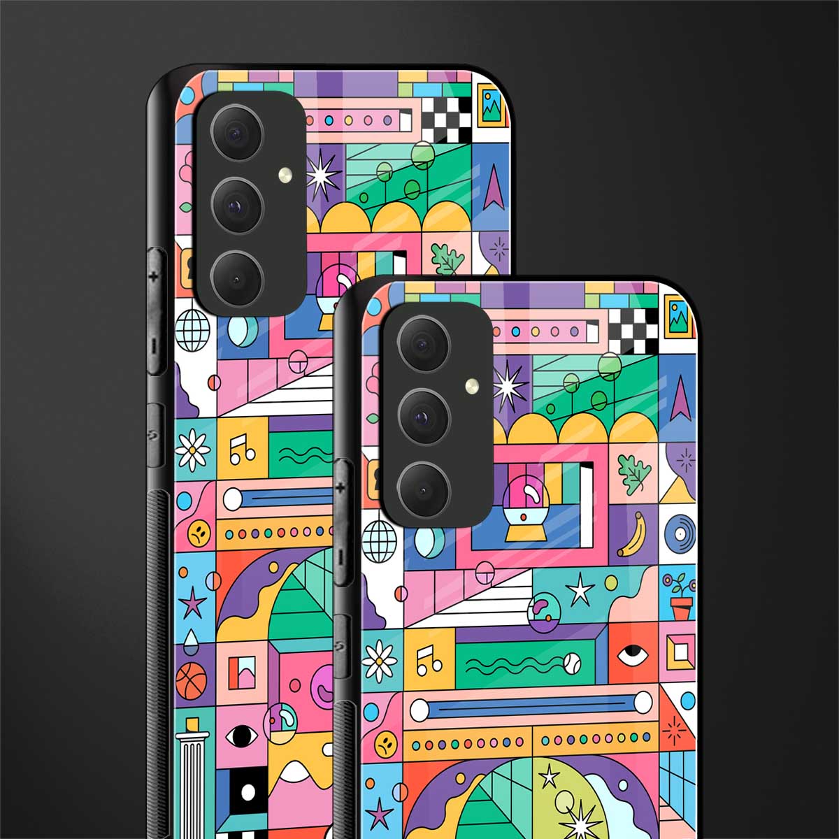 jamie's illustration back phone cover | glass case for samsung galaxy a54 5g