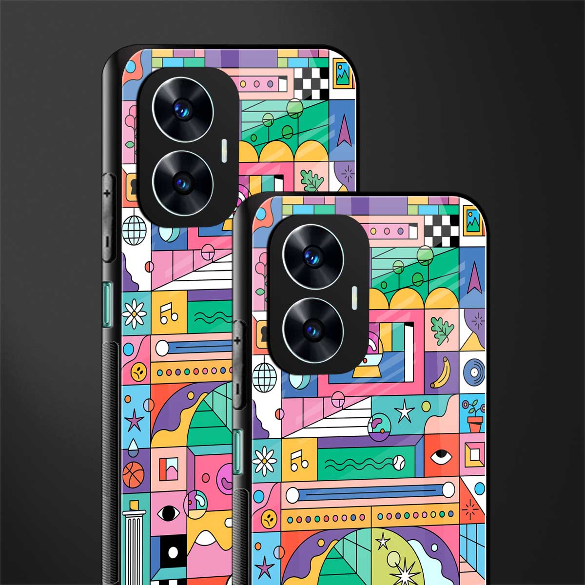 jamie's illustration back phone cover | glass case for realme c55