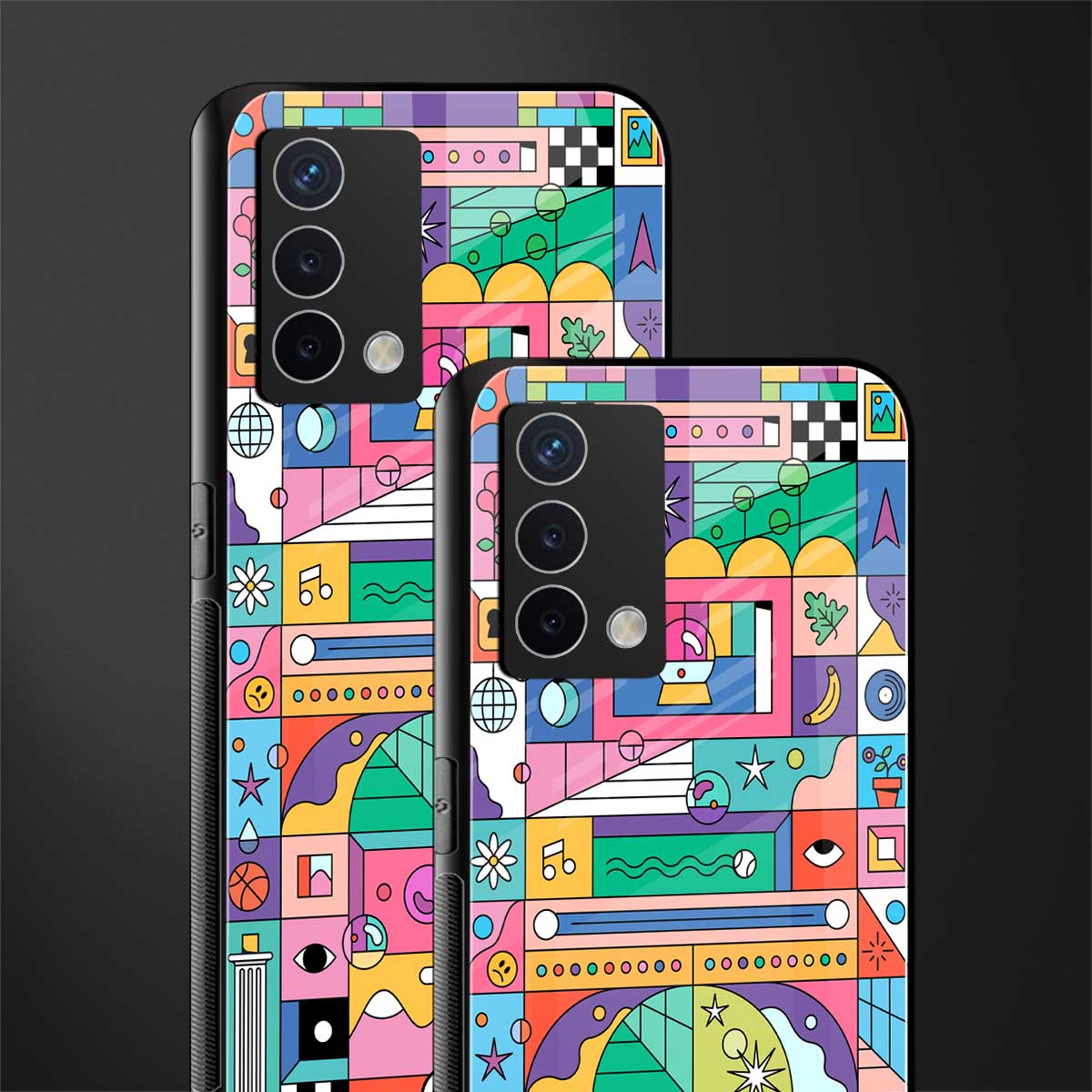 jamie's illustration back phone cover | glass case for oppo a74 4g