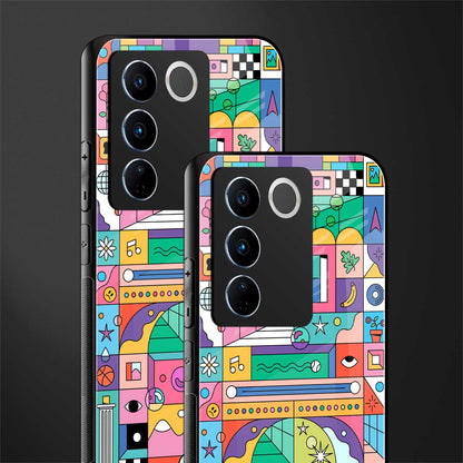 jamie's illustration back phone cover | glass case for vivo v27 pro 5g