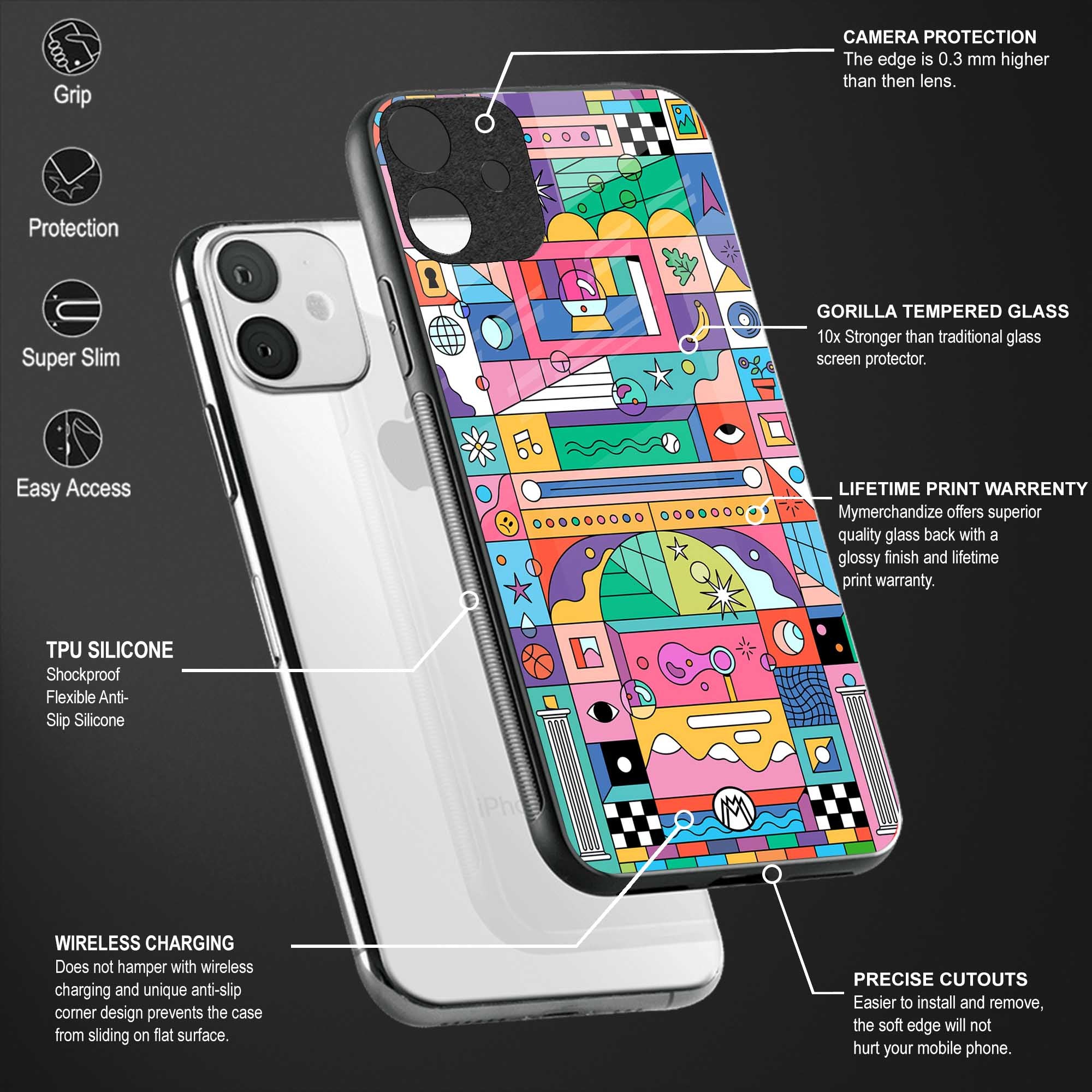 jamie's illustration glass case for oppo a54 image-4
