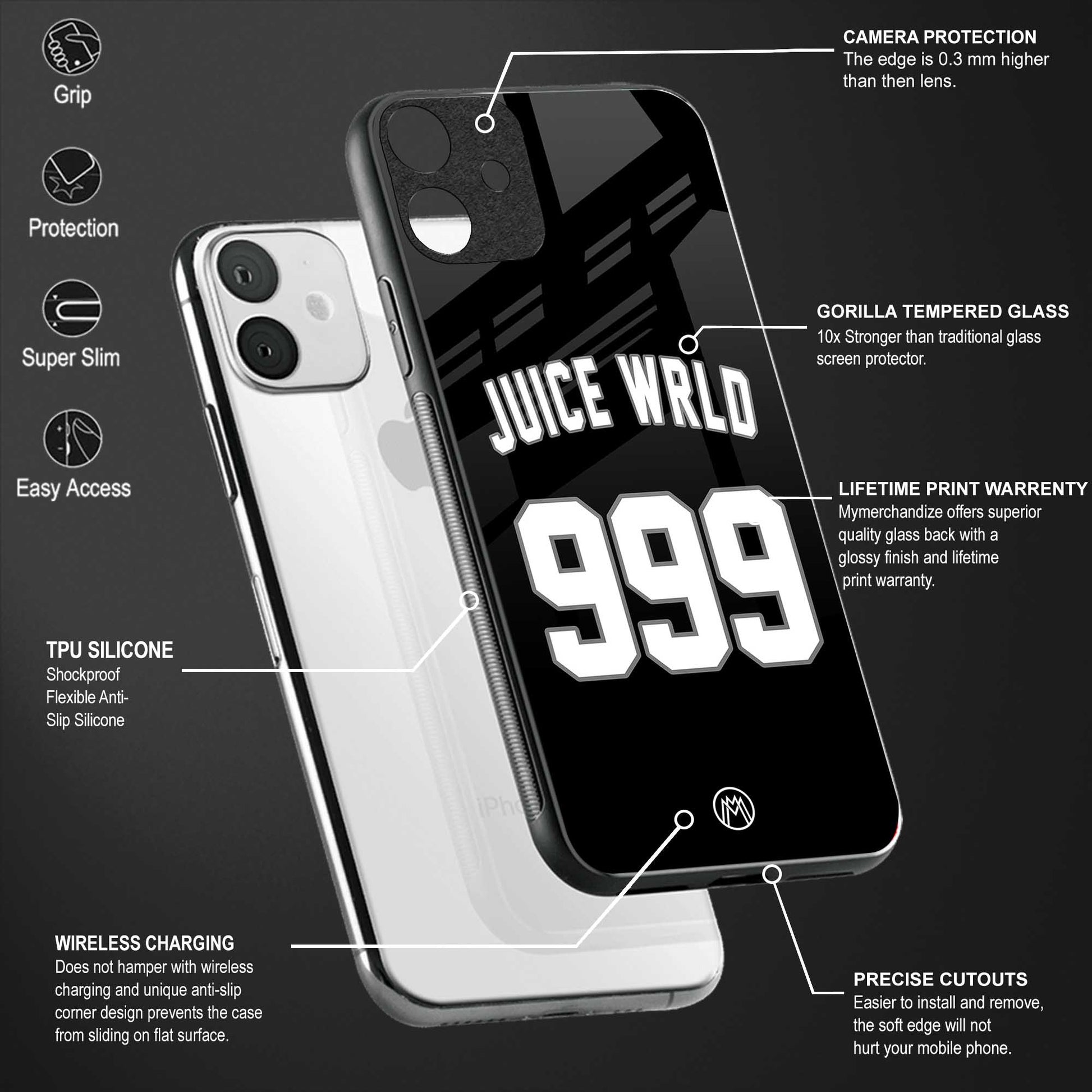 juice wrld 999 back phone cover | glass case for vivo y73