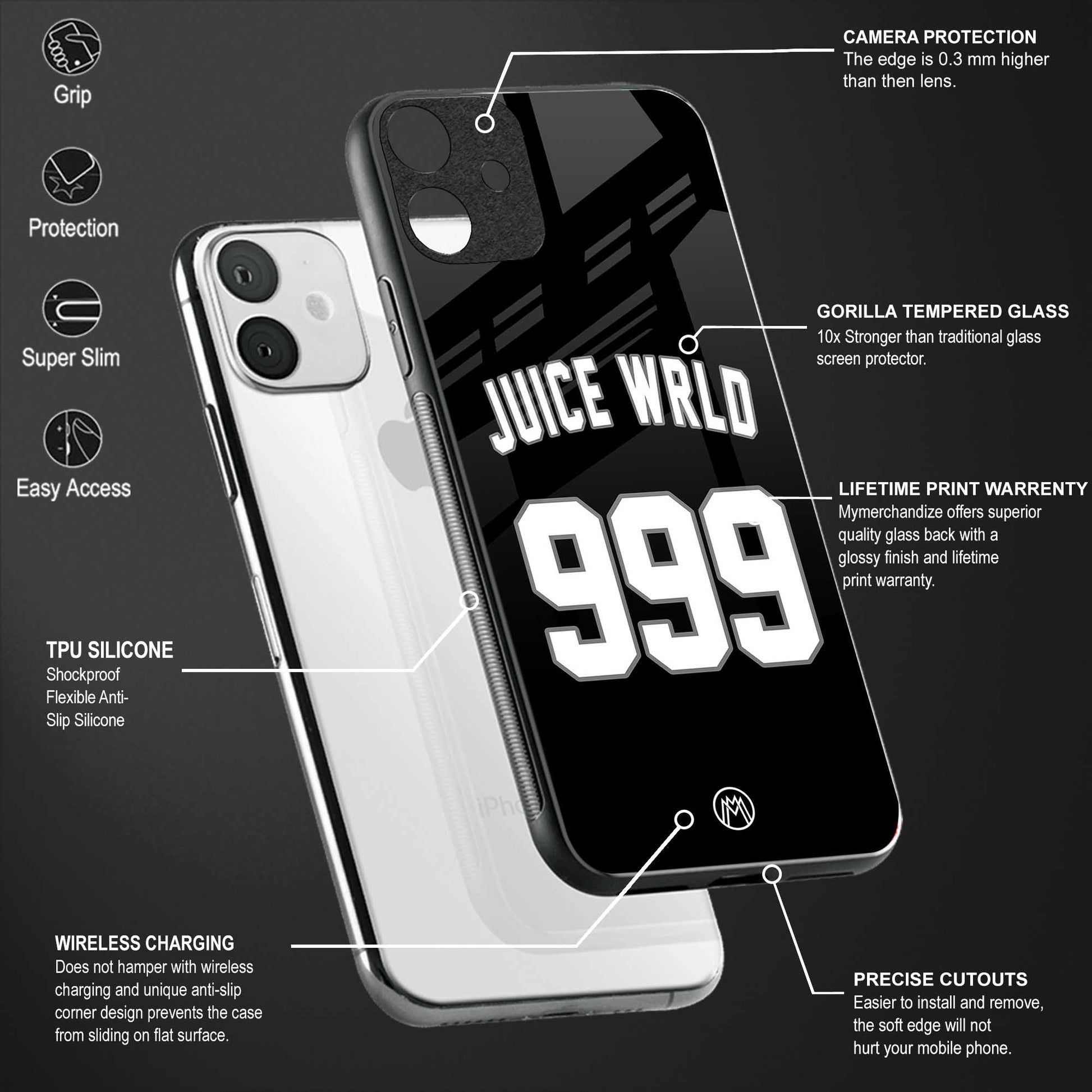juice wrld 999 back phone cover | glass case for redmi note 11 pro plus 4g/5g