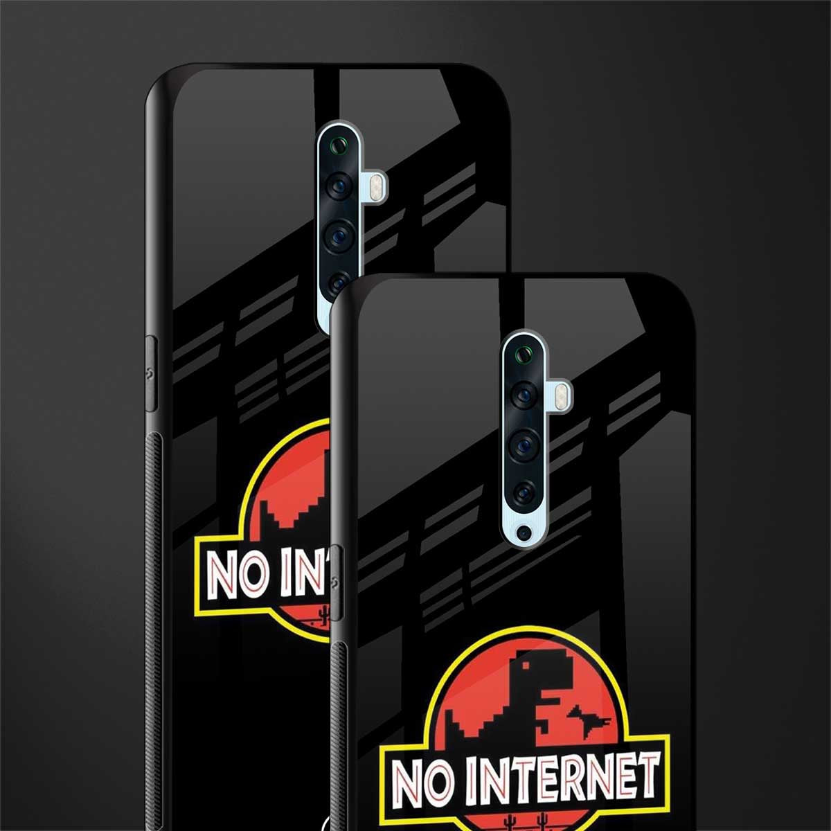 jurassic park no internet glass case for oppo reno 2f image-2