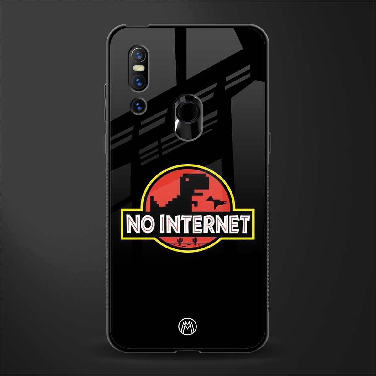 jurassic park no internet glass case for vivo v15 image