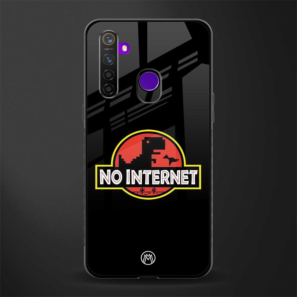 jurassic park no internet glass case for realme 5 pro image