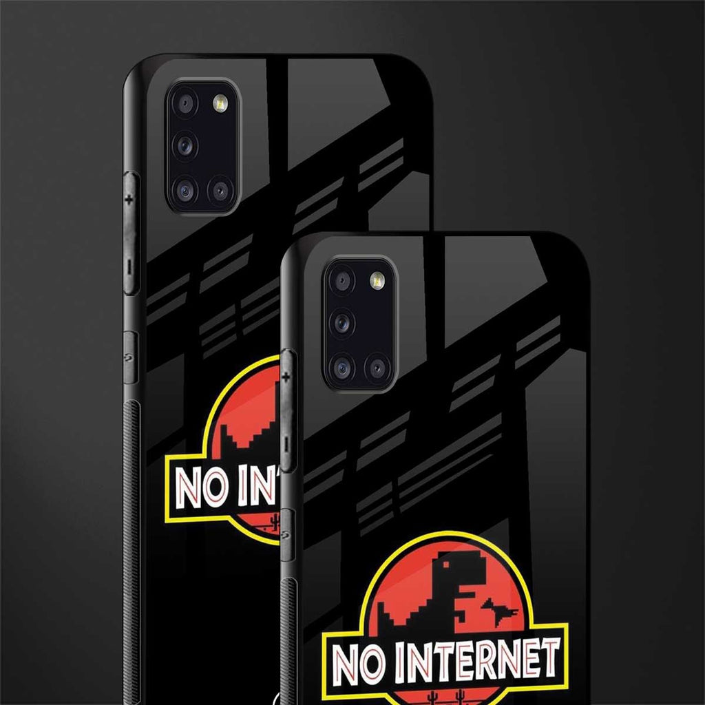 jurassic park no internet glass case for samsung galaxy a31 image-2