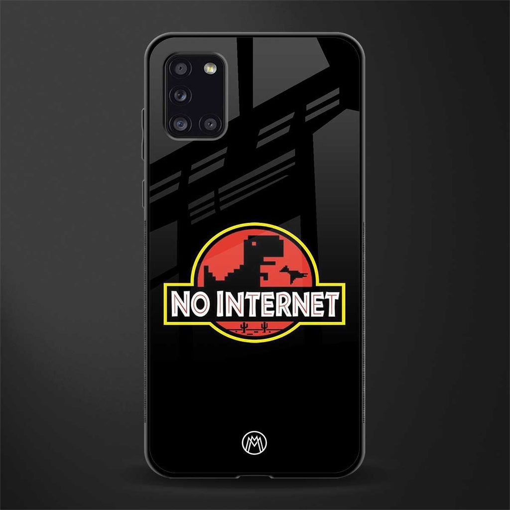 jurassic park no internet glass case for samsung galaxy a31 image