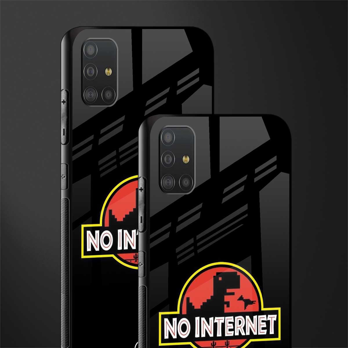 jurassic park no internet glass case for samsung galaxy a51 image-2
