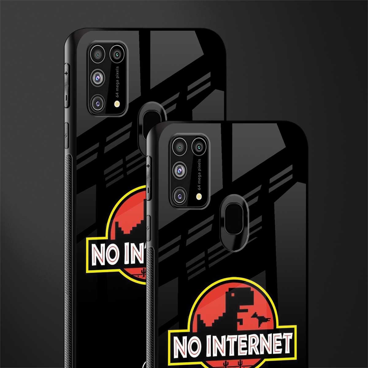 jurassic park no internet glass case for samsung galaxy f41 image-2