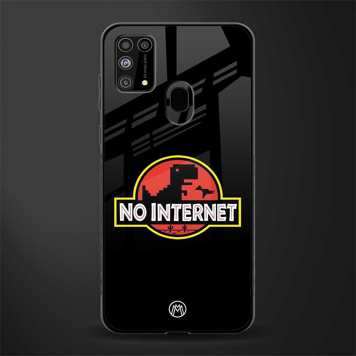 jurassic park no internet glass case for samsung galaxy f41 image